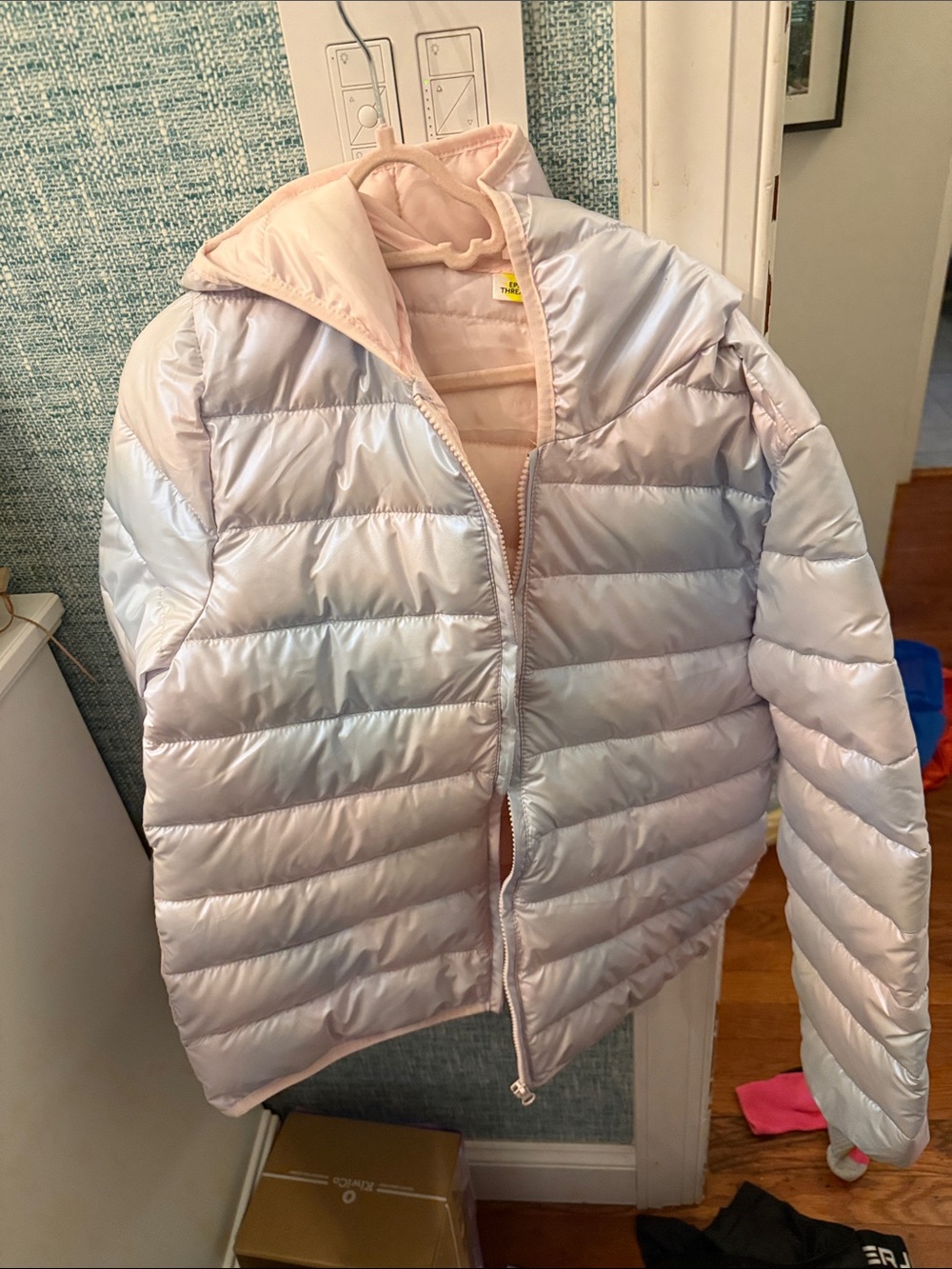 Epic Threads Iridescent Light Pink Puff Jacket